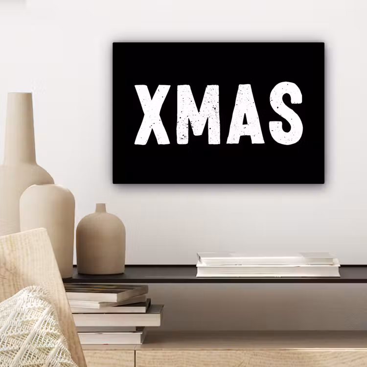 Kerst - Quotes - Xmas - Zwart - Feestdagen canvas 2cm klein -sfeer6