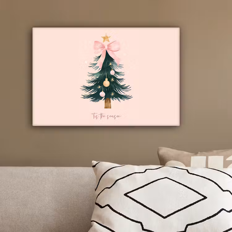 Christmas Season - Kerst - Kerstboom - Roze canvas 2cm klein -sfeer3