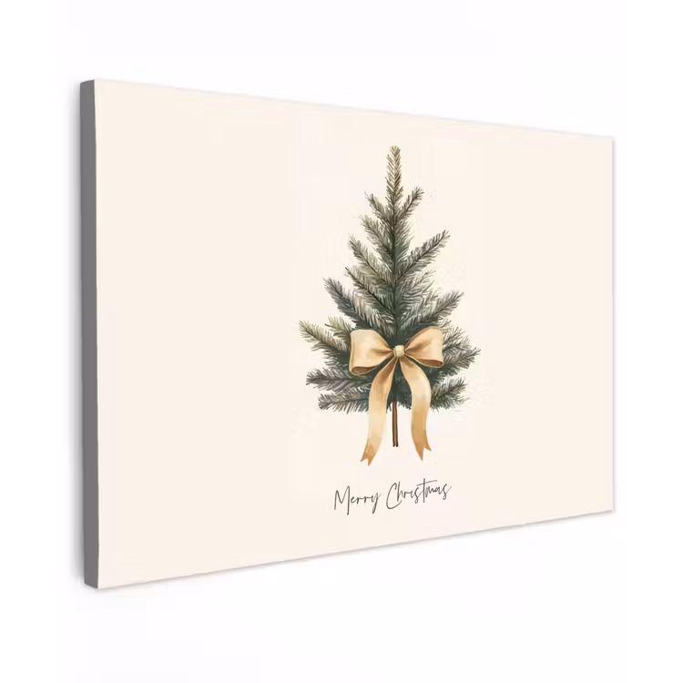 Kerstboom - Kerst - Merry Christmas - Beige canvas 2cm klein -z3d