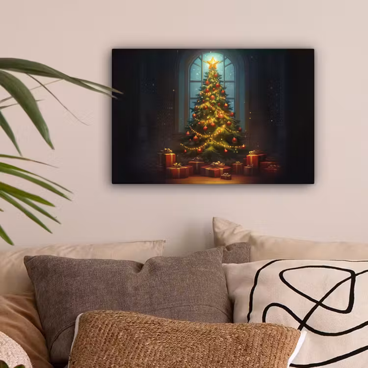 Kerstboom - Cadeau - Kerst - Winter canvas 2cm klein -sfeer1