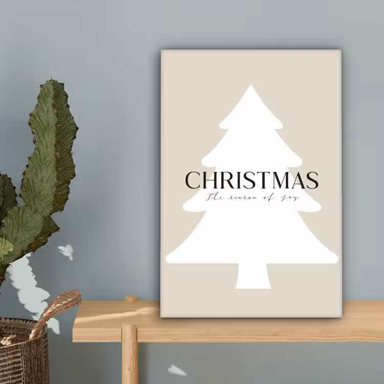Kerstboom - Japandi - Christmas - Beige canvas 2cm klein -sfeer4
