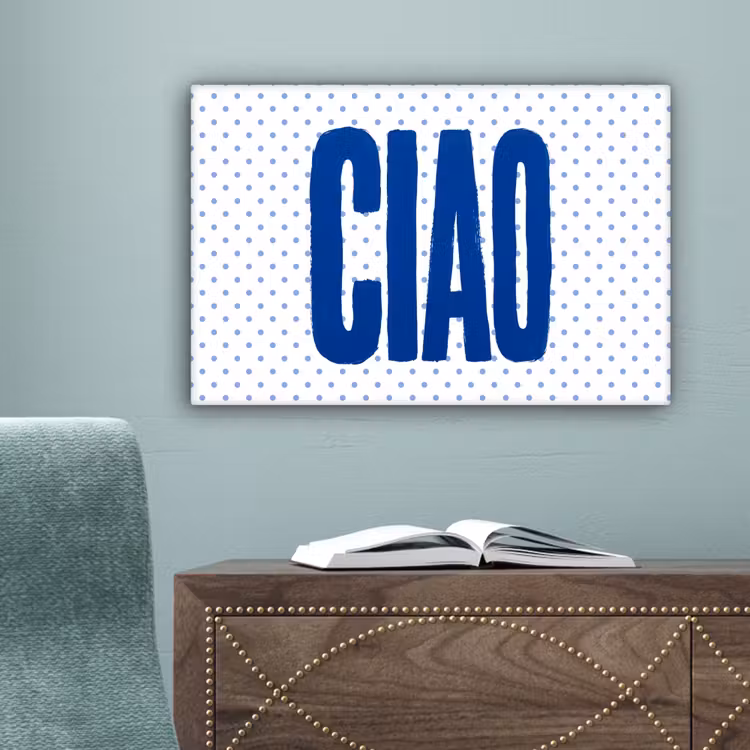 Ciao - Blauw - Stippen canvas 2cm klein -sfeer4
