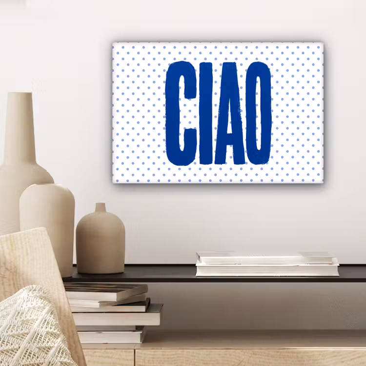 Ciao - Blauw - Stippen canvas 2cm klein -sfeer6