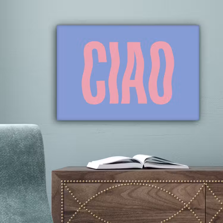 Ciao - Roze - Blauw - Golvend canvas 2cm klein -sfeer4