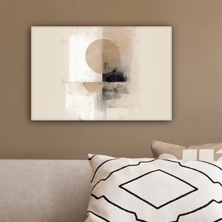 Cirkel - Compositie - Diepte - Beige canvas 2cm klein -sfeer3