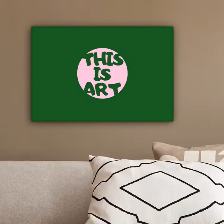 Cirkel - Roze - Tekst - Art canvas 2cm klein -sfeer3