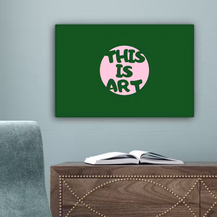 Cirkel - Roze - Tekst - Art canvas 2cm klein -sfeer4