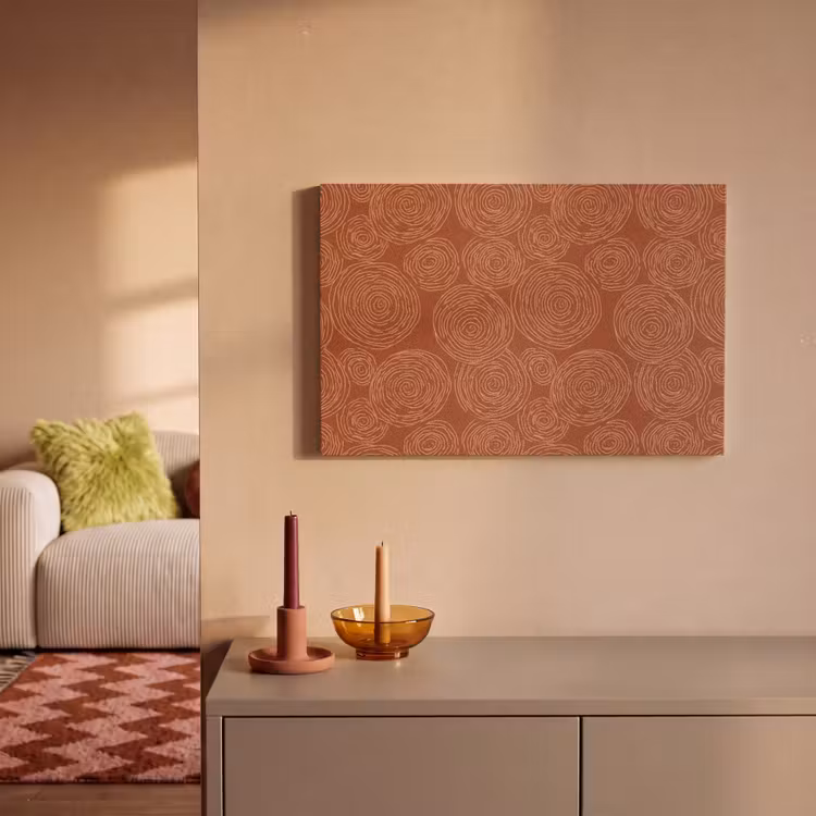 Cirkels - Abstract - Artistiek - Terracotta canvas 2cm klein 34 -sfeer1