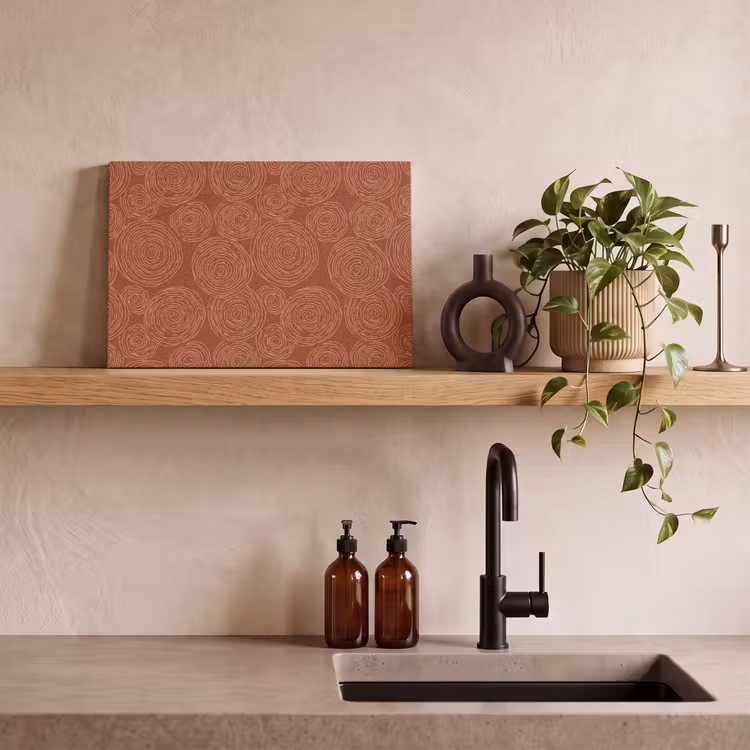 Cirkels - Abstract - Artistiek - Terracotta canvas 2cm klein 34 -sfeer3