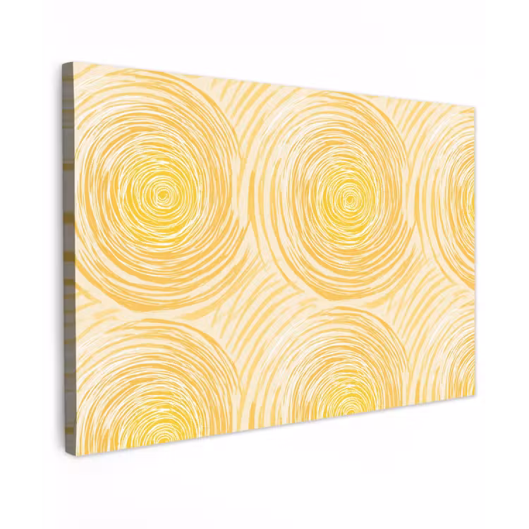 Cirkels - Abstract - Artistiek - Geel canvas 2cm klein 34 -z3d