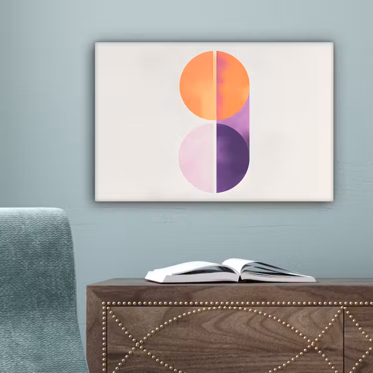 Cirkels - Abstract - Paars canvas 2cm klein -sfeer4