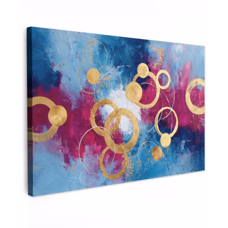 Cirkels - Goud - Abstract canvas 2cm klein -z3d
