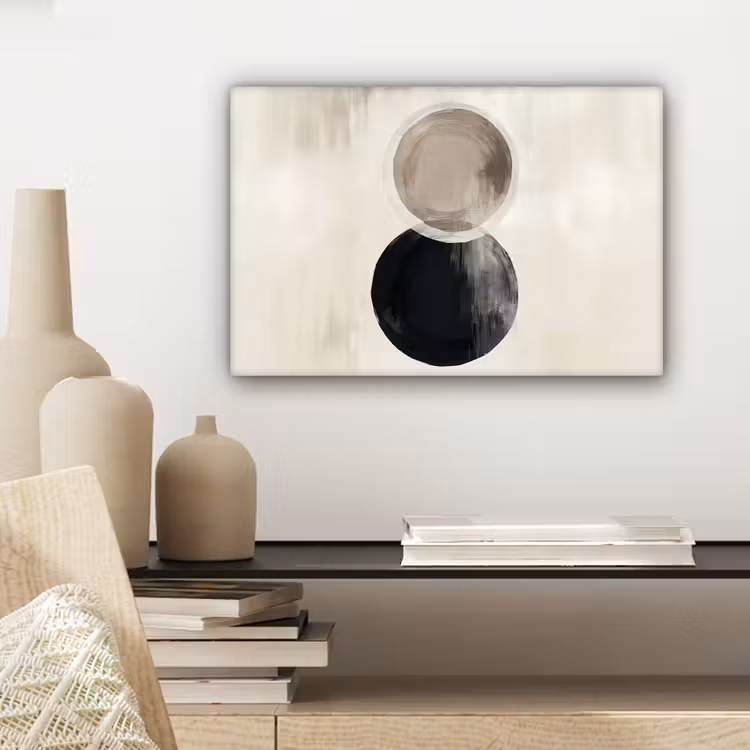 Cirkels - Vorm - Beige - Abstract canvas 2cm klein -sfeer6