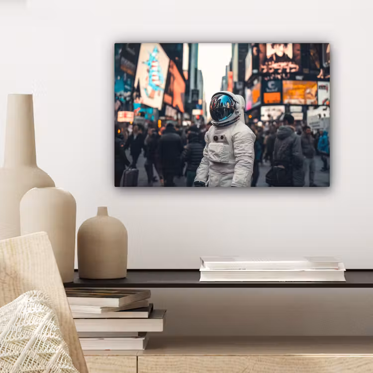 Stad - Mensen - Astronaut - Wit canvas 2cm klein -sfeer6