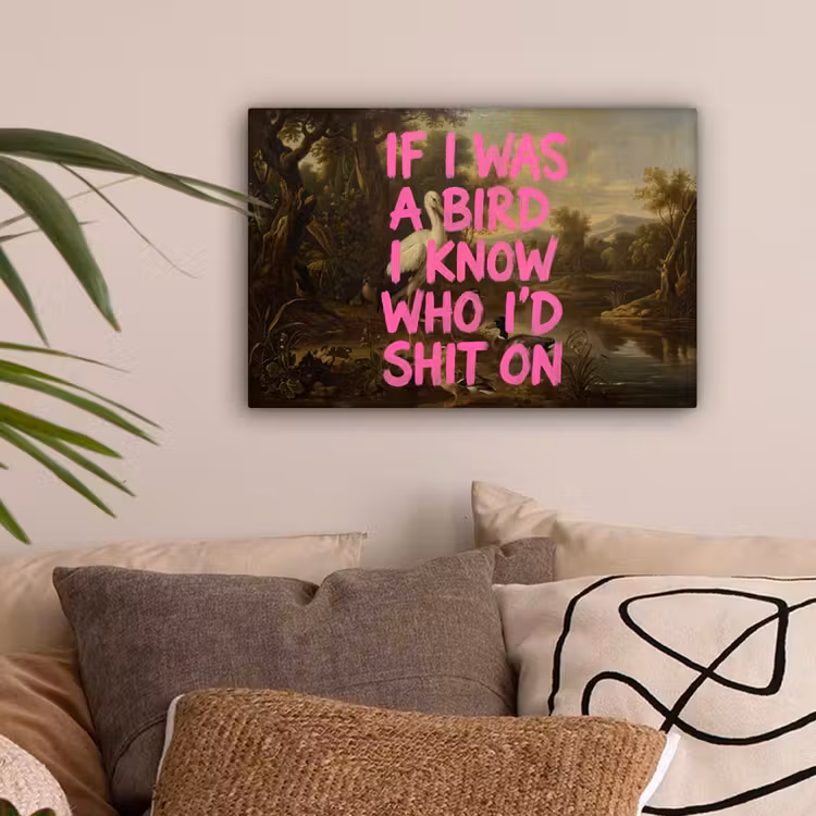 Klassiek - Humor - Roze canvas 2cm klein -sfeer1