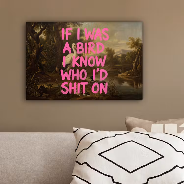 Klassiek - Humor - Roze canvas 2cm klein -sfeer3