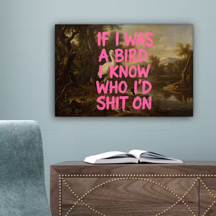Klassiek - Humor - Roze canvas 2cm klein -sfeer4