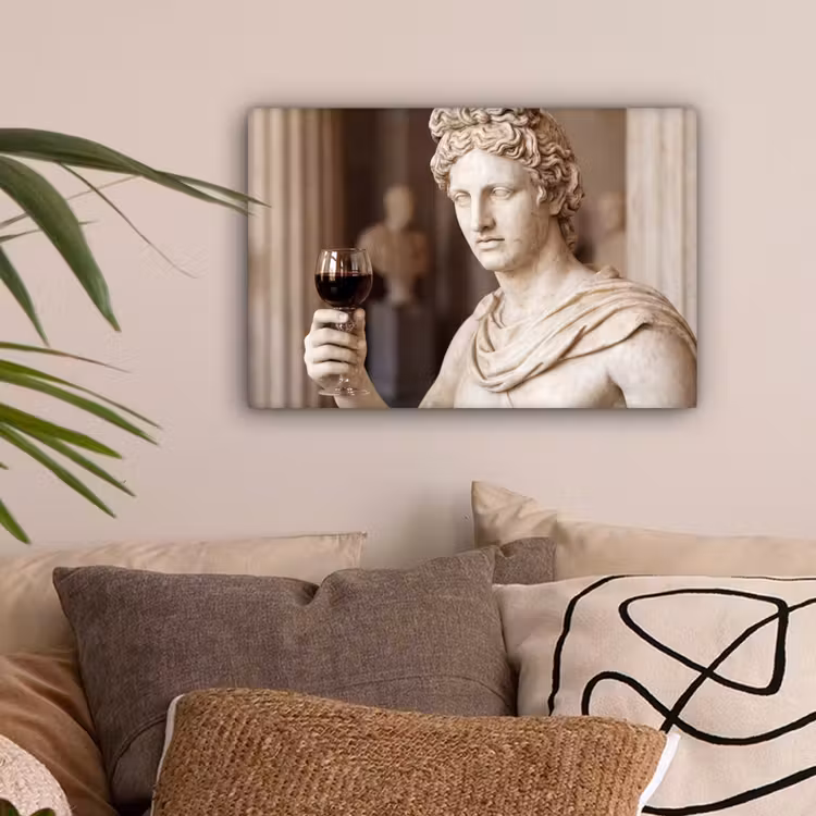 Klassiek - Marmer - Wijn canvas 2cm klein -sfeer1