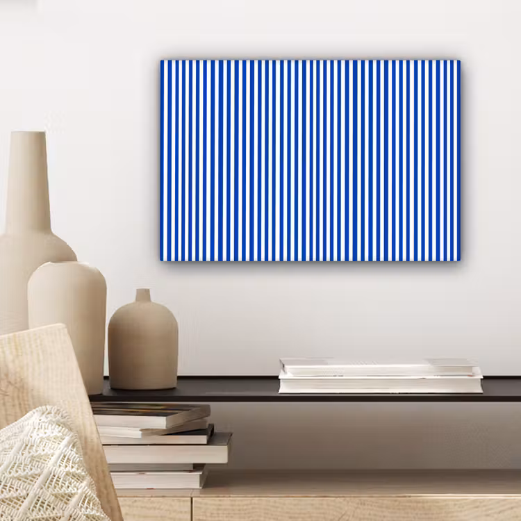 Klassiek - Strepen - Blauw canvas 2cm klein 34 -sfeer6