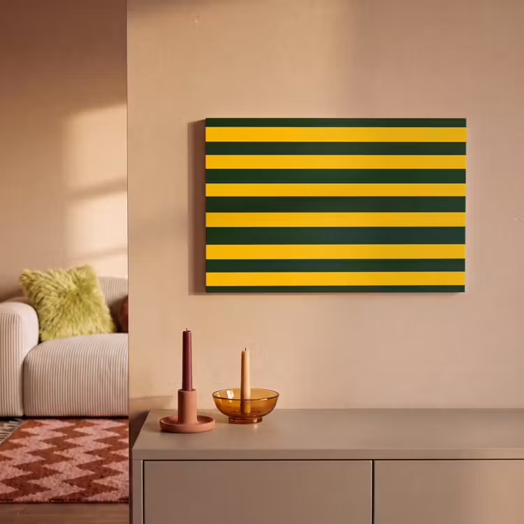 Klassiek - Strepen - Groen canvas 2cm klein 34 -sfeer1