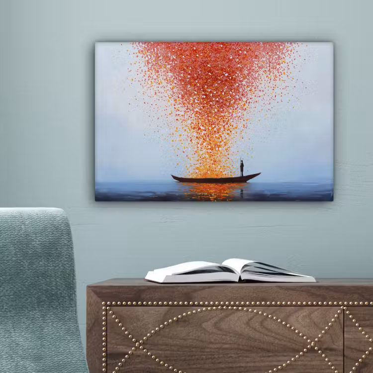 Wolk - Confetti - Boot - Wateroppervlakte canvas 2cm klein -sfeer4