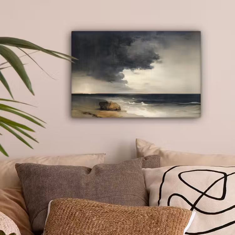 Kust - Golven - Rots - Storm canvas 2cm klein -sfeer1
