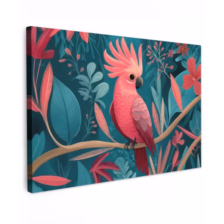 Kaketoe - Tropische bladeren - Tak canvas 2cm klein -z3d