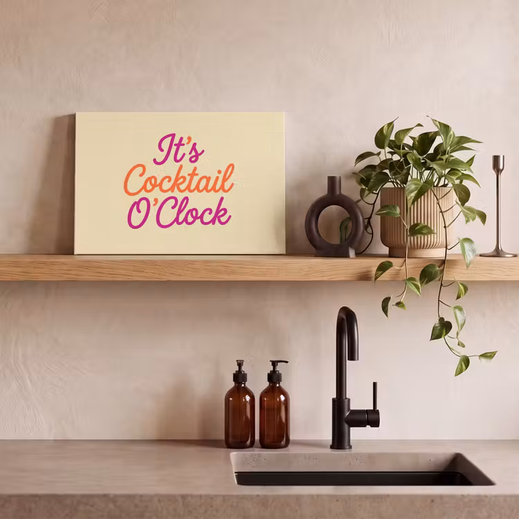 Cocktail O'Clock - Geel - Retro canvas 2cm klein -sfeer3