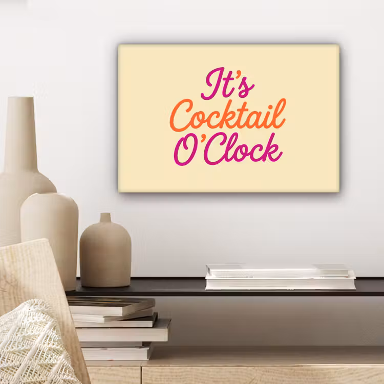 Cocktail O'Clock - Geel - Retro canvas 2cm klein -sfeer6