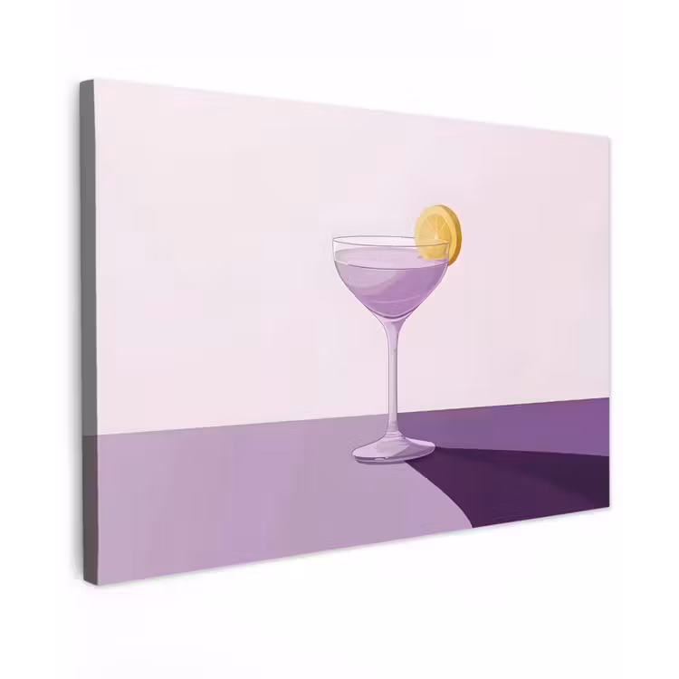 Cocktail - Paars - Minimalistisch - Citroen canvas 2cm klein -z3d