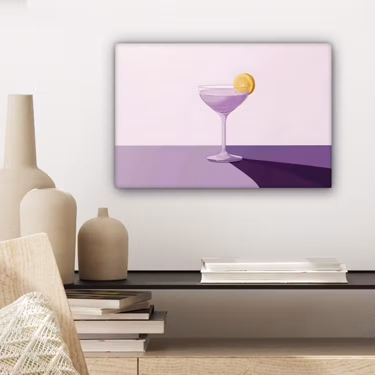 Cocktail - Paars - Minimalistisch - Citroen canvas 2cm klein -sfeer6