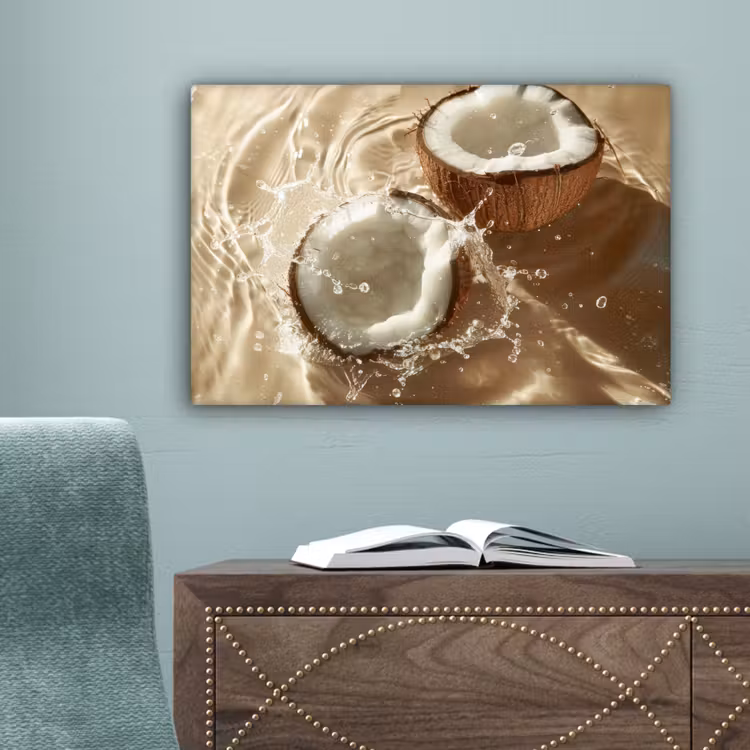Kokosnoot - Water - Beige - Spetters canvas 2cm klein -sfeer4