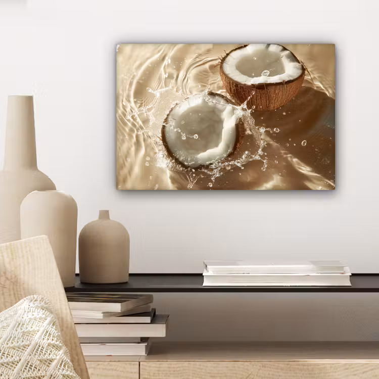 Kokosnoot - Water - Beige - Spetters canvas 2cm klein -sfeer6
