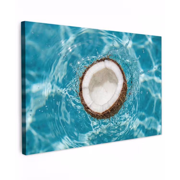 Kokosnoot - Water - Wit canvas 2cm klein -z3d