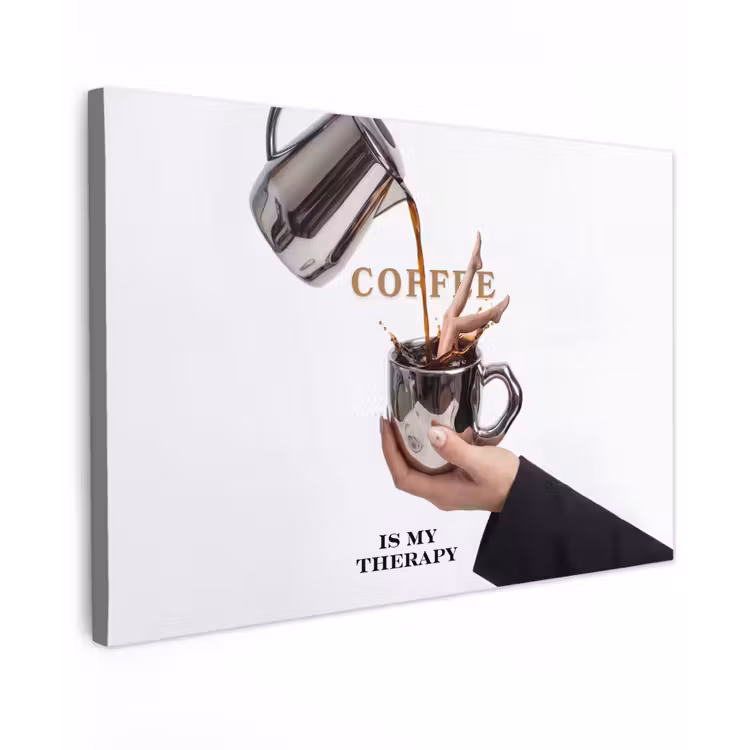 Koffie - Mok - Kan - Therapie canvas 2cm klein -z3d