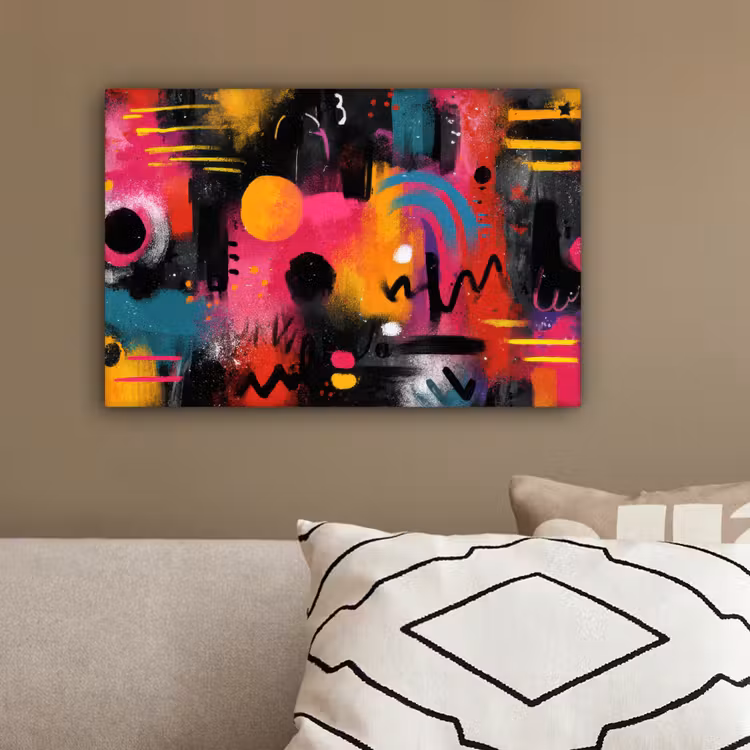 Kleurvlakken - Vormen - Kleurrijk - Abstract canvas 2cm klein -sfeer3