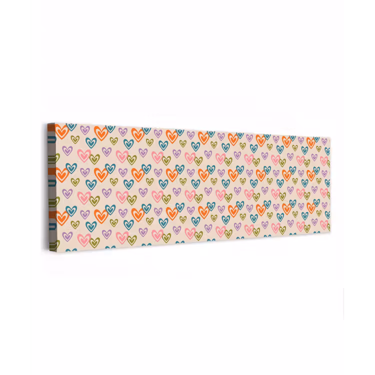 Kleurrijk - Hartjes - Patroon - Beige canvas 2cm klein 828 -z3d