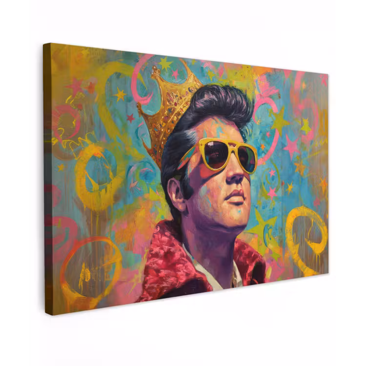 Kleurrijk portret - Kroon - Sterren canvas 2cm klein -z3d