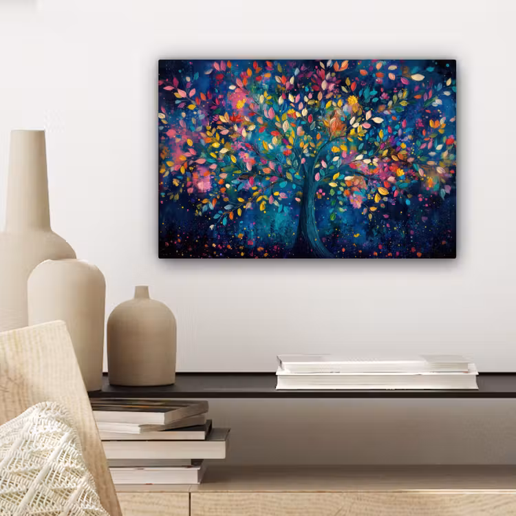 Kleurrijk - Boom - Magisch - Abstract canvas 2cm klein -sfeer6