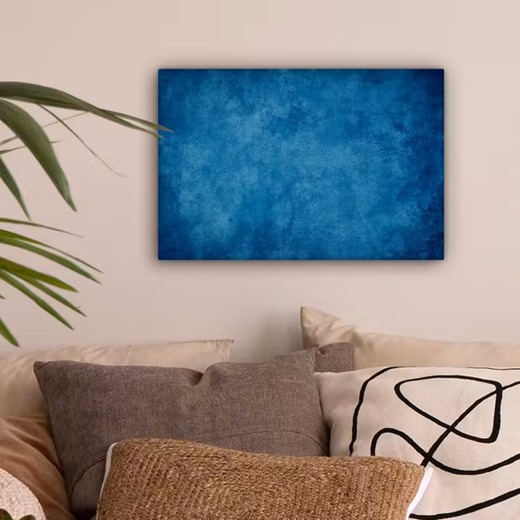 Beton - Blauw - Vintage - Structuur - Industrieel canvas 2cm klein -sfeer1