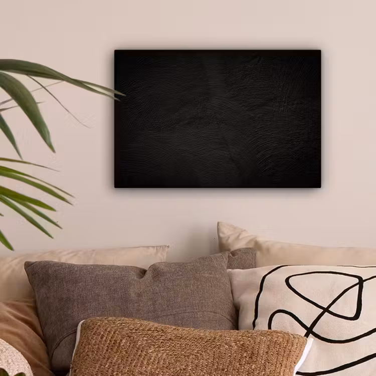 Beton print - Industrieel - Zwart canvas 2cm klein -sfeer1
