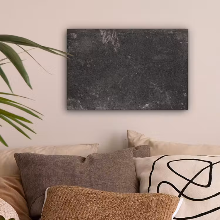 Beton - Muur - Zwart - Vintage - Industrieel canvas 2cm klein -sfeer1