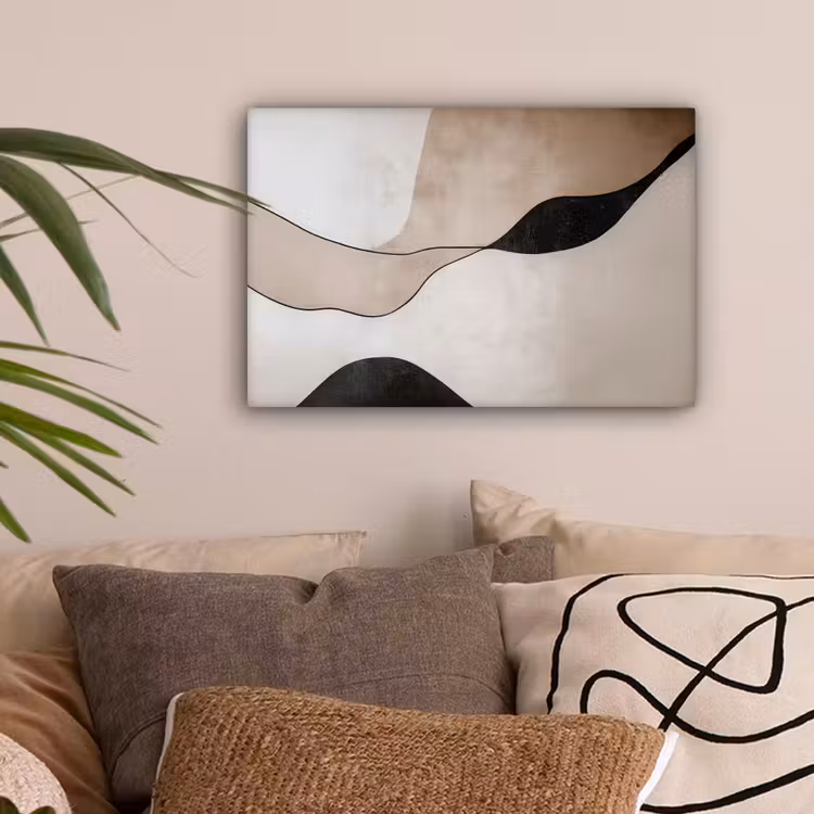 Contourlijnen - Abstracte landschap canvas 2cm klein -sfeer1
