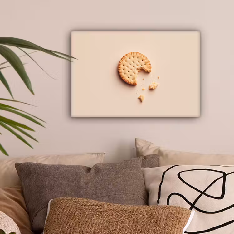 Koekje - Kruimels - beige canvas 2cm klein -sfeer1