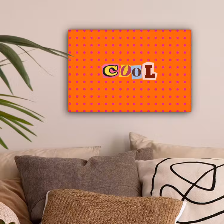 Cool - Stippen - Oranje canvas 2cm klein -sfeer1