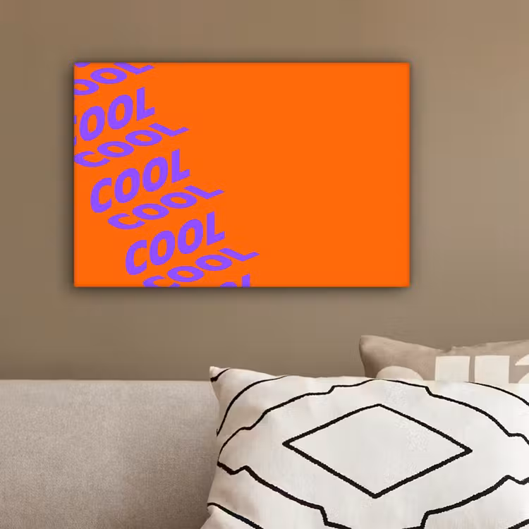 Cool - Paars - Oranje canvas 2cm klein -sfeer3