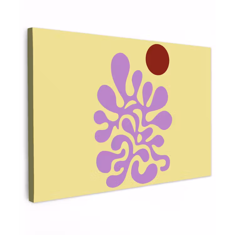 Koraal - Cirkel - Abstract - Geel canvas 2cm klein -z3d