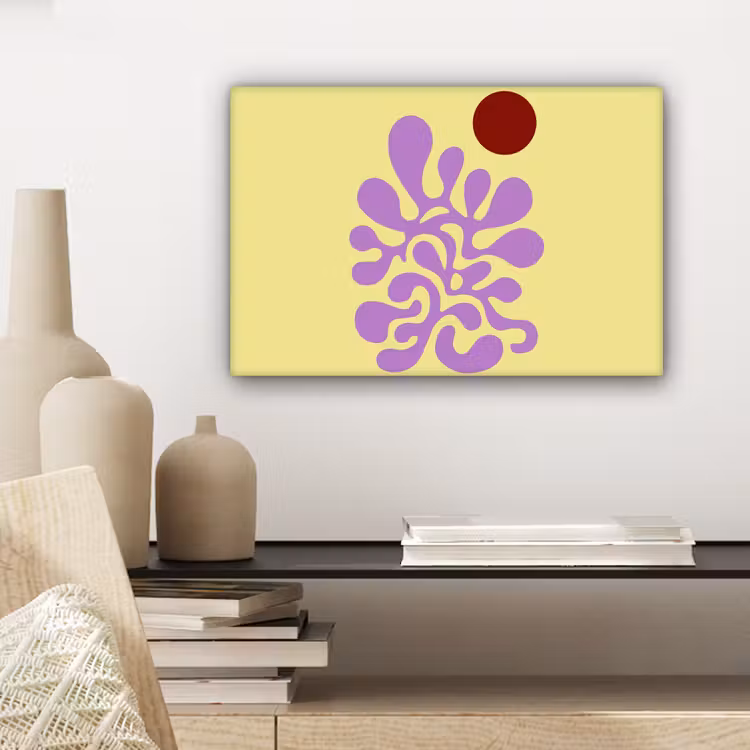 Koraal - Cirkel - Abstract - Geel canvas 2cm klein -sfeer6