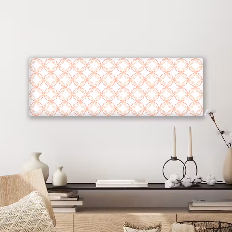 Koraalkleur - Vlechtmotief - Wit canvas 2cm klein 828 -sfeer6