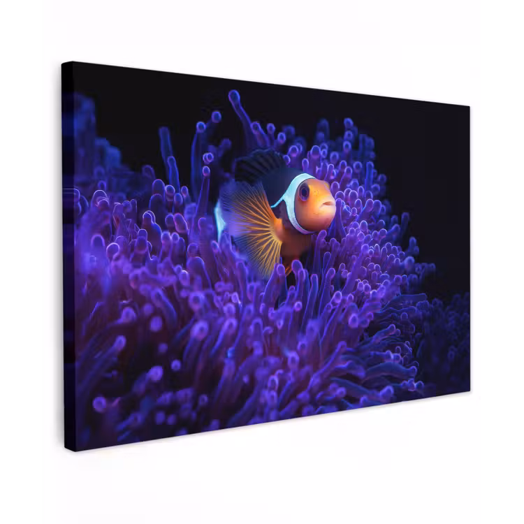 Koraal - Vis - Oranje - Zee canvas 2cm klein -z3d